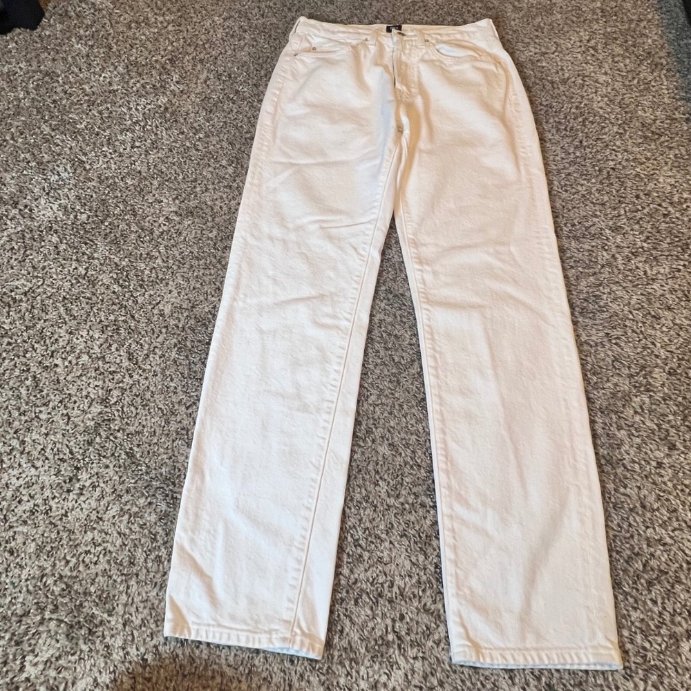 Edwin Womens White High Rise Straight‎ Leg Button Fly Denim Jeans Size 26